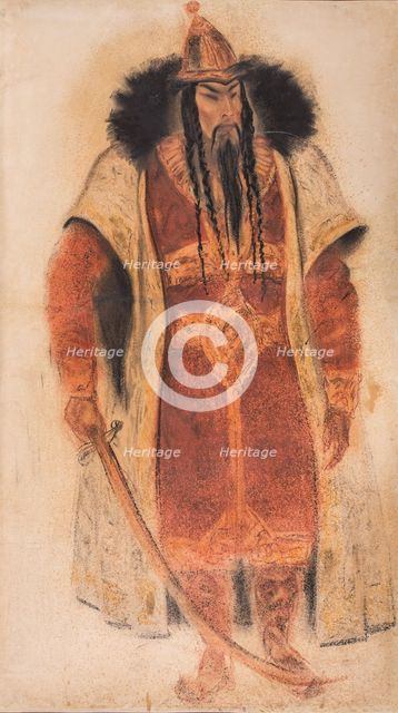 Konchak. Costume design for the opera Prince Igor by A. Borodin, 1934. Creator: Fyodor Fyodorovsky.