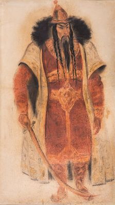 Konchak. Costume design for the opera Prince Igor by A. Borodin, 1934. Creator: Fyodor Fyodorovsky