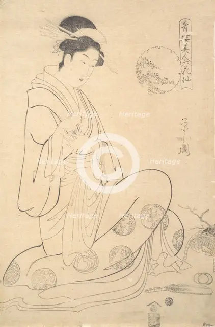 Konosato of Takeya Seated, Holding an Incense Burner. Creator: Hosoda Eishi.