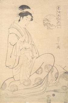 Konosato of Takeya Seated, Holding an Incense Burner. Creator: Hosoda Eishi