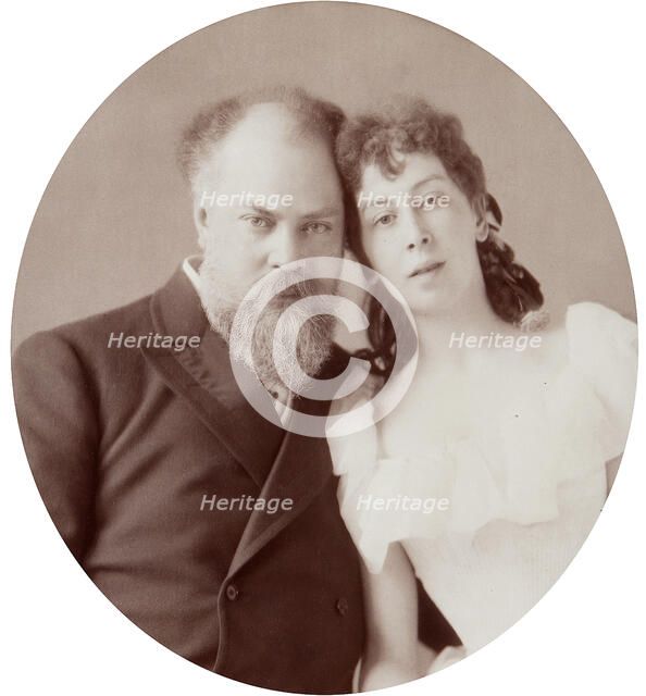 Konstantin Makovsky, Russian artist, with his wife, 1880s. Artist: Andrei Osipovich Karelin