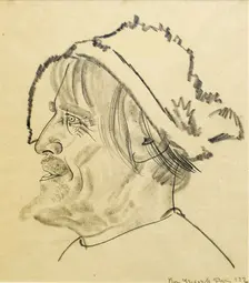 Konstantin Stanislavsky as Satin in the play The Lower Depths by M. Gorky, 1922. Artist: Grigoriev, Boris Dmitryevich (1886-1939)