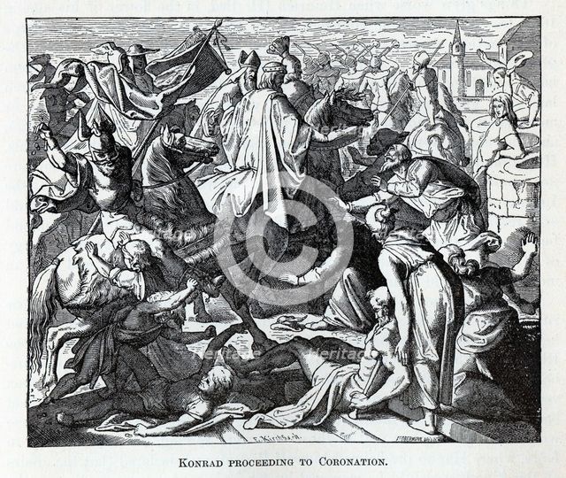 Konrad proceeding to Coronation, 1882. Artist: Obermann, Carl Ferdinand (1823-1910)