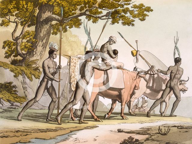 Korah Hottentots of the Cape on the move, Vol II, c1820-40. Creator: Sir John Barrow (1764-1848).