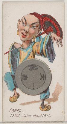 Korea, 1 Shot, from the series Coins of All Nations (N72, variation 2) for Duke brand ciga..., 1889. Creator: Unknown