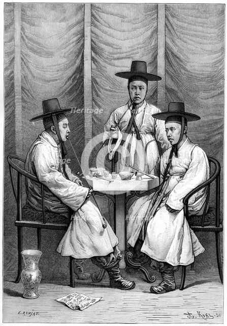 Korean mandarins, 1895.Artist: Armand Kohl