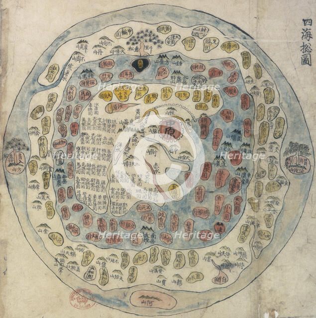Korean world map, 19th century. Creator: Unknown.