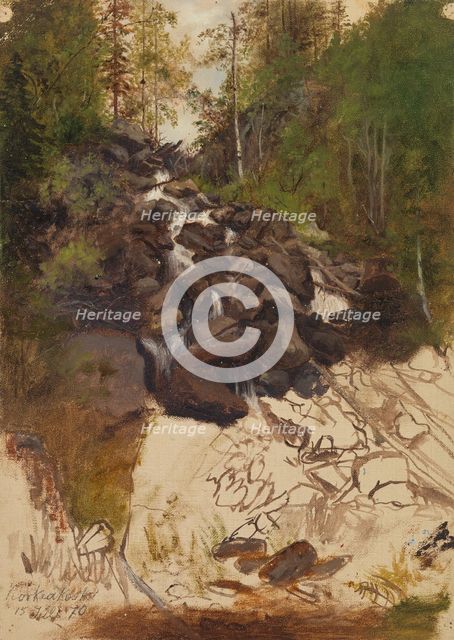 Korkeakoski; unfinished, 1870. Creator: Oscar Kleineh.