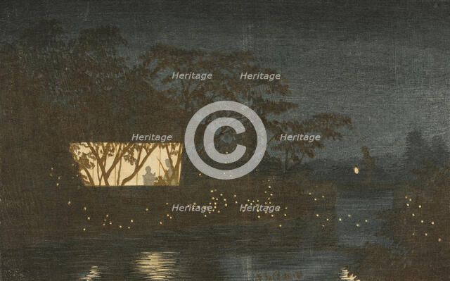 Koromo River below the Temple Tennoji, 1880. Creator: Kobayashi Kiyochika.