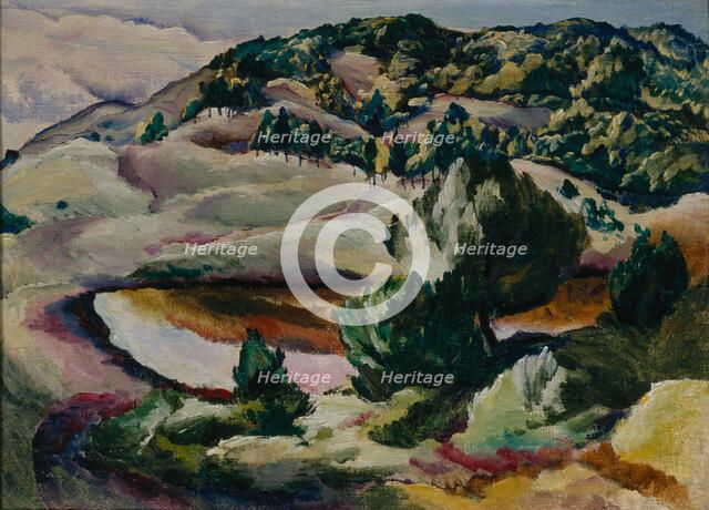 Korolkovskiye Dachas. Pond in the Hills, 1918. Artist: Kravchenko, Alexei Ilyich (1889-1940)