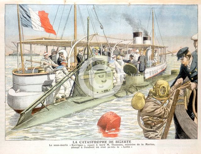 'Korrigan', French navy submarine, 1906. Artist: Unknown