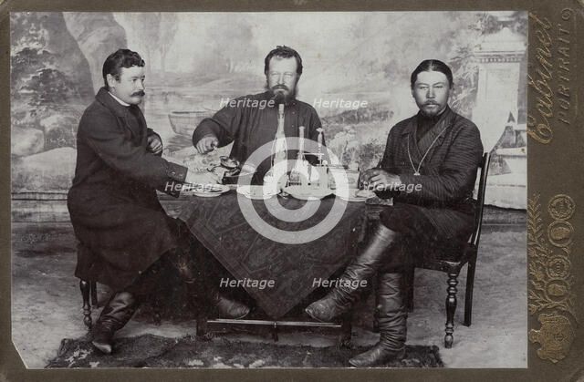 Korzhenevsky Yan Iosifovich, merchant Susoev and headman Kozlov, 1912-1913. Creator: Abramov.