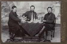 Korzhenevsky Yan Iosifovich, merchant Susoev and headman Kozlov, 1912-1913. Creator: Abramov