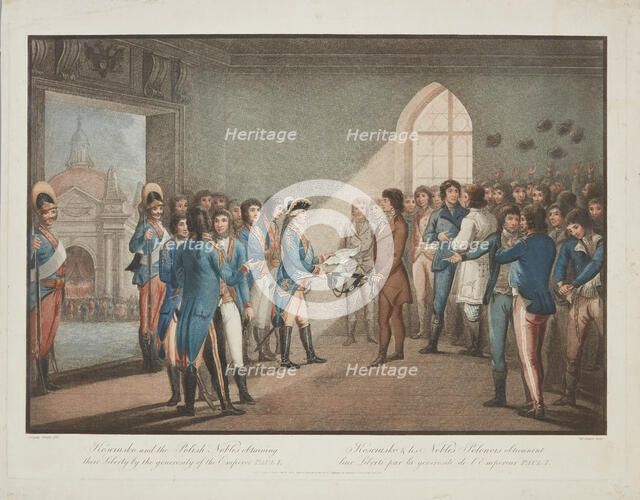 Kosciusko and the Polish Nobles obtaining their Liberty by the generosity of the Emperor..., 1801. Creator: Gaugain, Thomas (1756-1810).