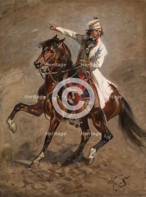 Kosciuszko on Horseback, 1893. Creator: Wojciech Kossak.
