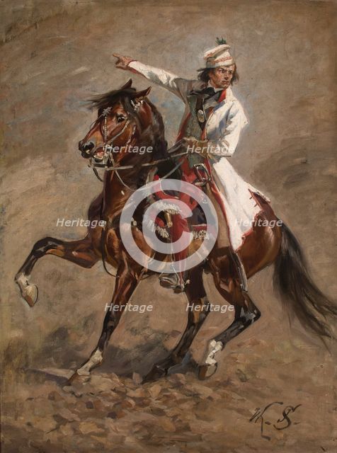 Kosciuszko on Horseback, 1893. Creator: Wojciech Kossak.