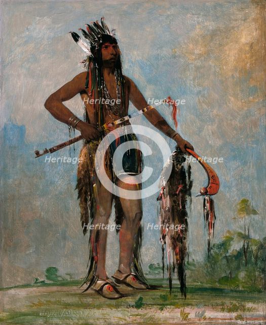 Ka-bés-hunk, He Who Travels Everywhere, a Warrior, 1835. Creator: George Catlin.