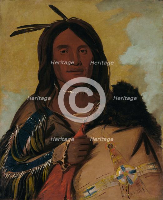 Ka-pés-ka-da, Shell Man, an Oglala Brave, 1832. Creator: George Catlin.