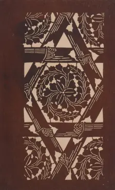 Katagami stencil with bamboo(?) and leaves, between 1900 and 1952. Creator: Unknown