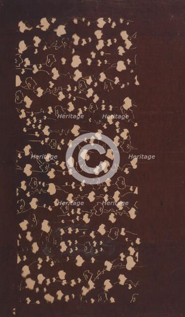 Katagami stencil with leaves, between 1900 and 1952. Creator: Unknown.