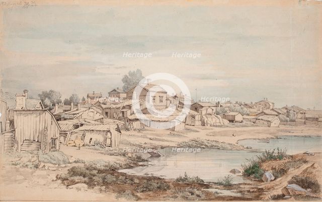 Katajanokka, sketch, 1867. Creator: Magnus von Wright.