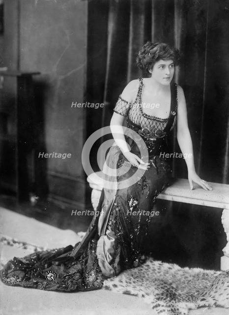 Katherine Kaelred seated on bench, 1910. Creator: Bain News Service.