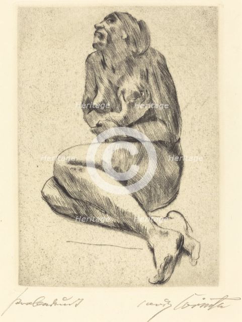 Kauernder weiblicher akt (Crouching Female Nude), 1914. Creator: Lovis Corinth.