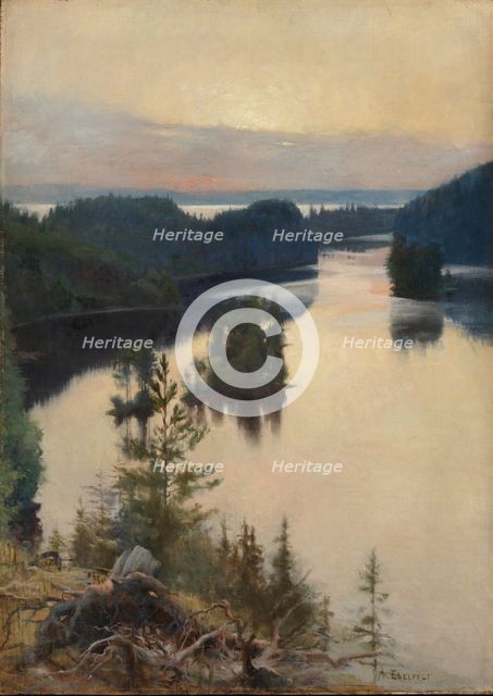 Kaukola Ridge at Sunset, 1889-1890. Creator: Albert Edelfelt.