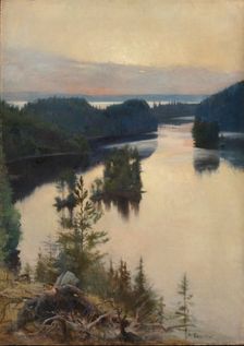 Kaukola Ridge at Sunset, 1889-1890. Creator: Albert Edelfelt