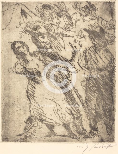 Kavaliere mit einer frau (Cavaliers with a Woman), c. 1923. Creator: Lovis Corinth.