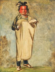 Káw-kaw-ne-chóo-a, a Brave, 1828. Creator: George Catlin