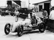 Kay Petre and Austin Seven, Brooklands, 1936