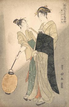 Kayoi Komachi, from the series "Seven Episodes of the Poet Komachi", ca. 1795.. Creator: Utagawa Toyokuni I