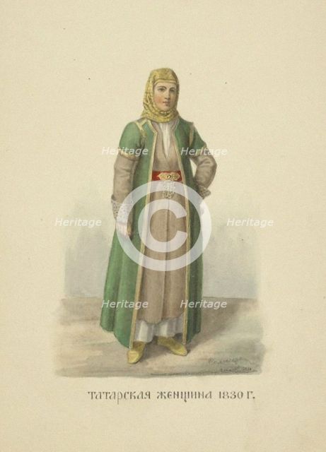 Kazan Tatar Woman of 1830 (From the series Clothing of the Russian state), 1869.