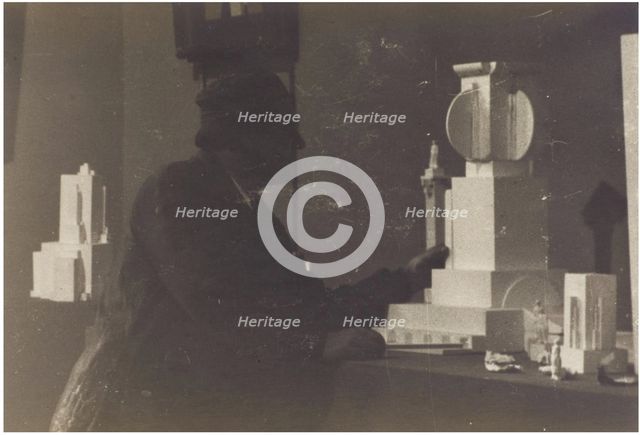Kazimir Malevich in his studio Artist: Anonymous  