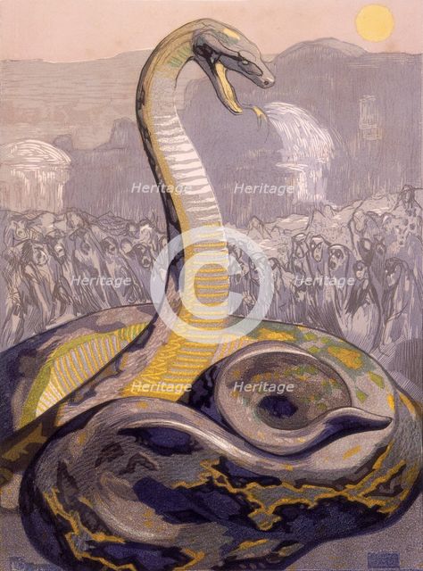 Kaa, the snake, 1919. Creator: Paul Jouve.