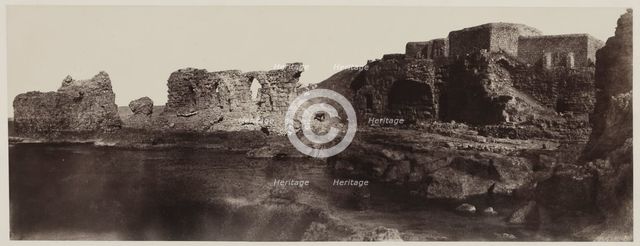 Kaalat el Athlit, Syria, View from the Seaside, 1859. Creator: Louis de Clercq (French, 1836-1901).