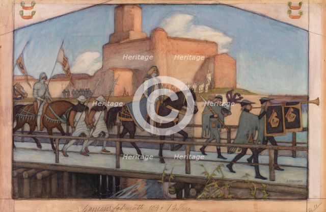Kaarle Knuutinpoja's departure from Viipurinlinna, 1900-1905. Creator: Albert Gebhard.