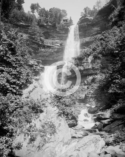 Kaaterskill Falls from below, Catskill Mts., N.Y., between 1895 and 1910. Creator: Unknown.