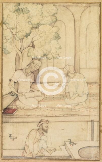 Kabir and Two Followers on a Terrace, c. 1610-1620. Creator: Unknown.
