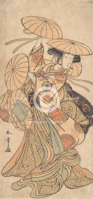 Kabuki Actor Nakamura Tomijuro I in a Female Dance Role , ca. 1777. Creator: Shunsho.