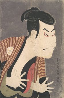 Kabuki Actor Otani Oniji III as Yakko Edobei in the Play The Colored Reins of a..., 6th month, 1794. Creator: Tôshûsai Sharaku