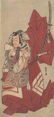 Kabuki Actor Ichikawa Danjuro V in a Shibaraku (Stop Right There!) Role..., 11th month 1776. Creator: Shunsho