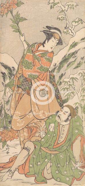 Kabuki Actors Arashi Ryuzo II and Segawa Kikunojo III , ca. 1790. Creator: Katsukawa Shunko.
