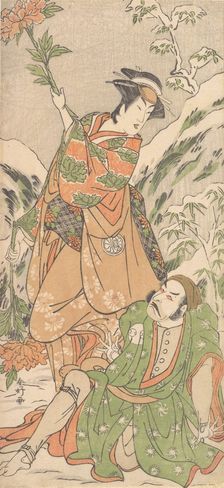 Kabuki Actors Arashi Ryuzo II and Segawa Kikunojo III , ca. 1790. Creator: Katsukawa Shunko