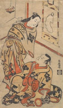 Kabuki Actors Nakamura Gentaro and Ikushima Shingoro, ca. 1710., ca. 1710. Creator: Torii Kiyomasu I