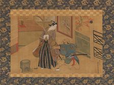 Kabuki Play Kusazuribiki from the Tales of Soga (Soga monogatari), 18th century. Creator: Okumura Masanobu