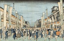 Kabuki Theaters in Nichomachi, mid-1830s. Creator: Ando Hiroshige