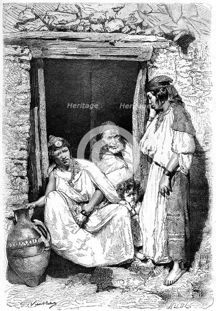 Kabyle family group, Algeria, c1890. Artist: Unknown