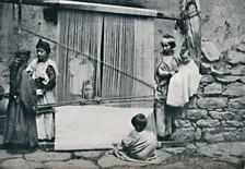 Kabyle weavers and native loom, Northern Algeria, 1912. Artist: Legrand